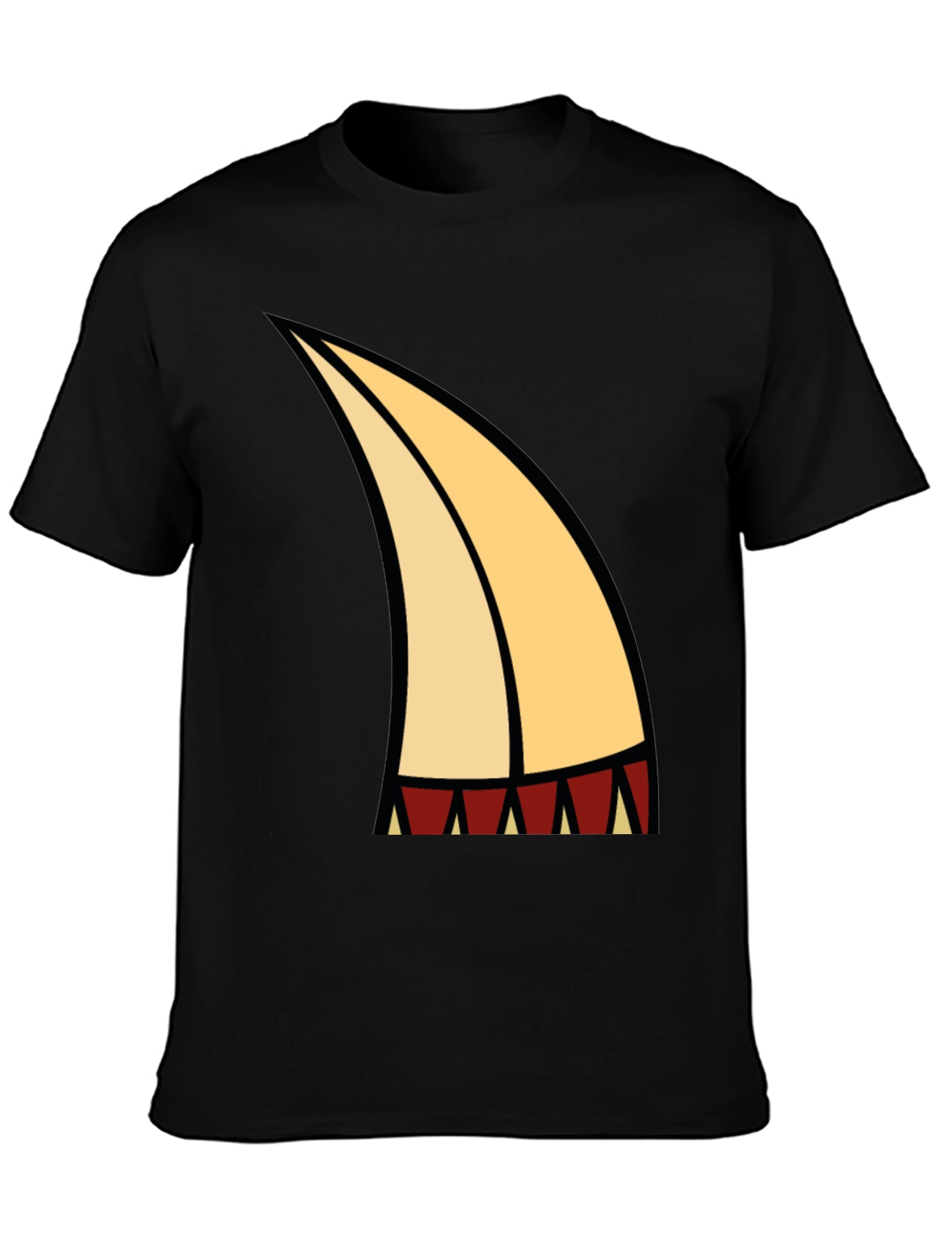 Cartoon Tooth Graphic Tee - Black