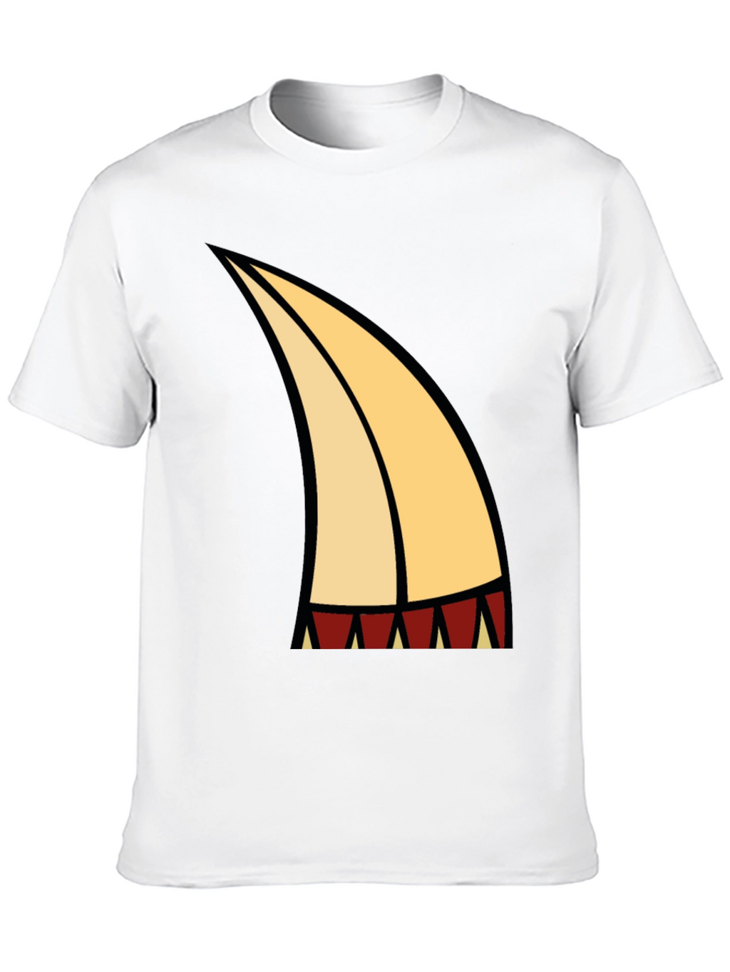 Cartoon Tooth Graphic Tee - Black