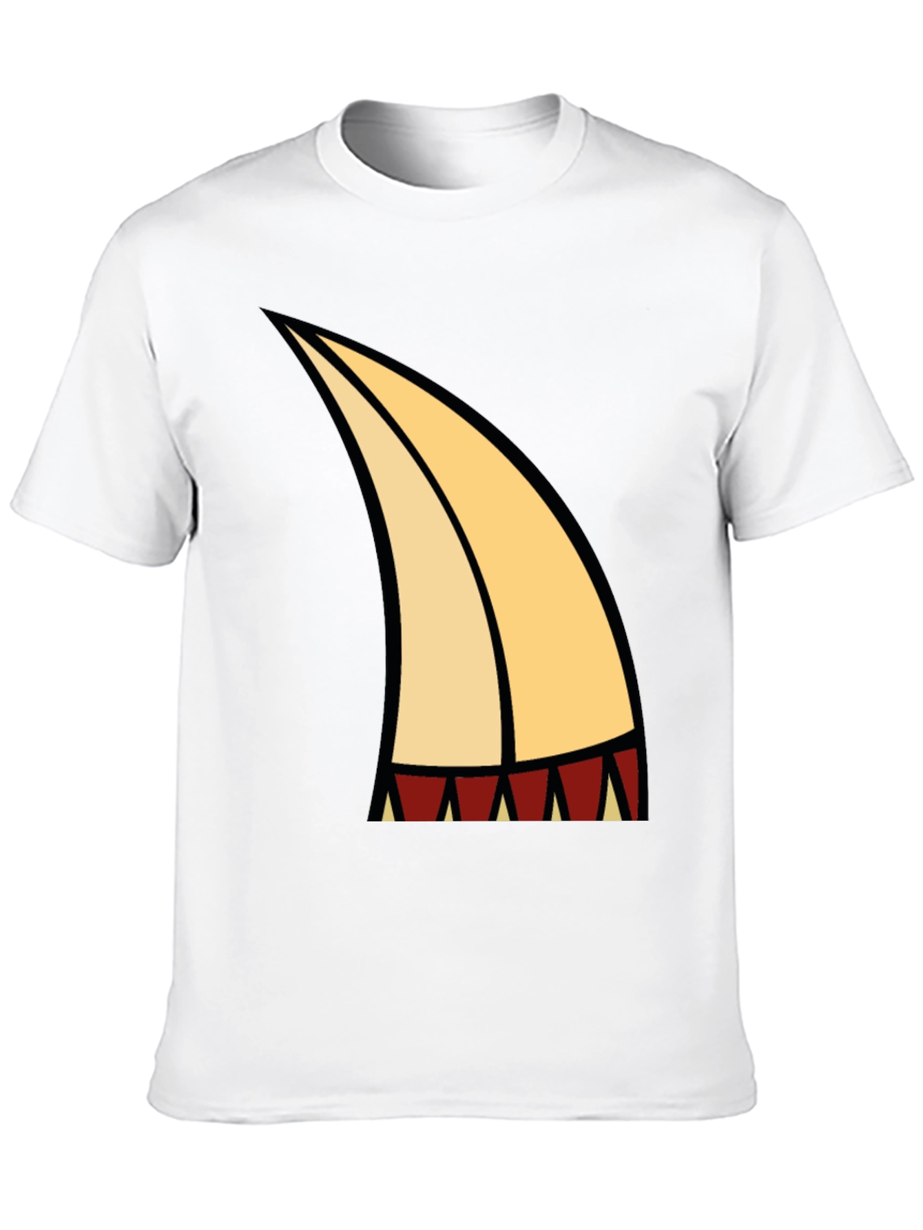 Cartoon Tooth Graphic Tee - Black