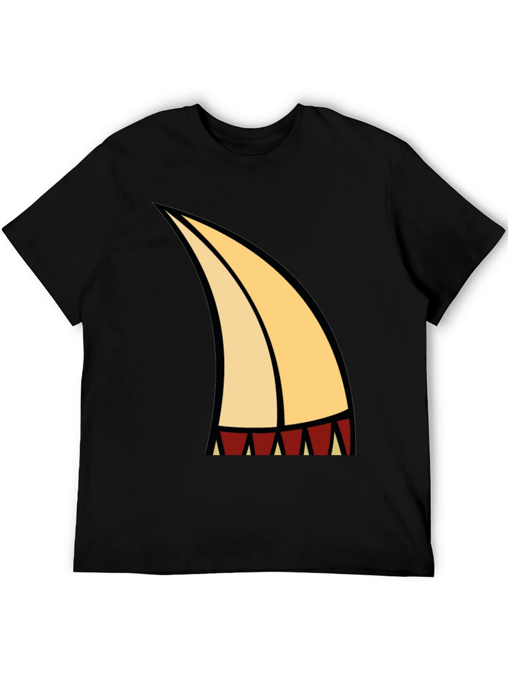 Cartoon Tooth Graphic Tee - Black