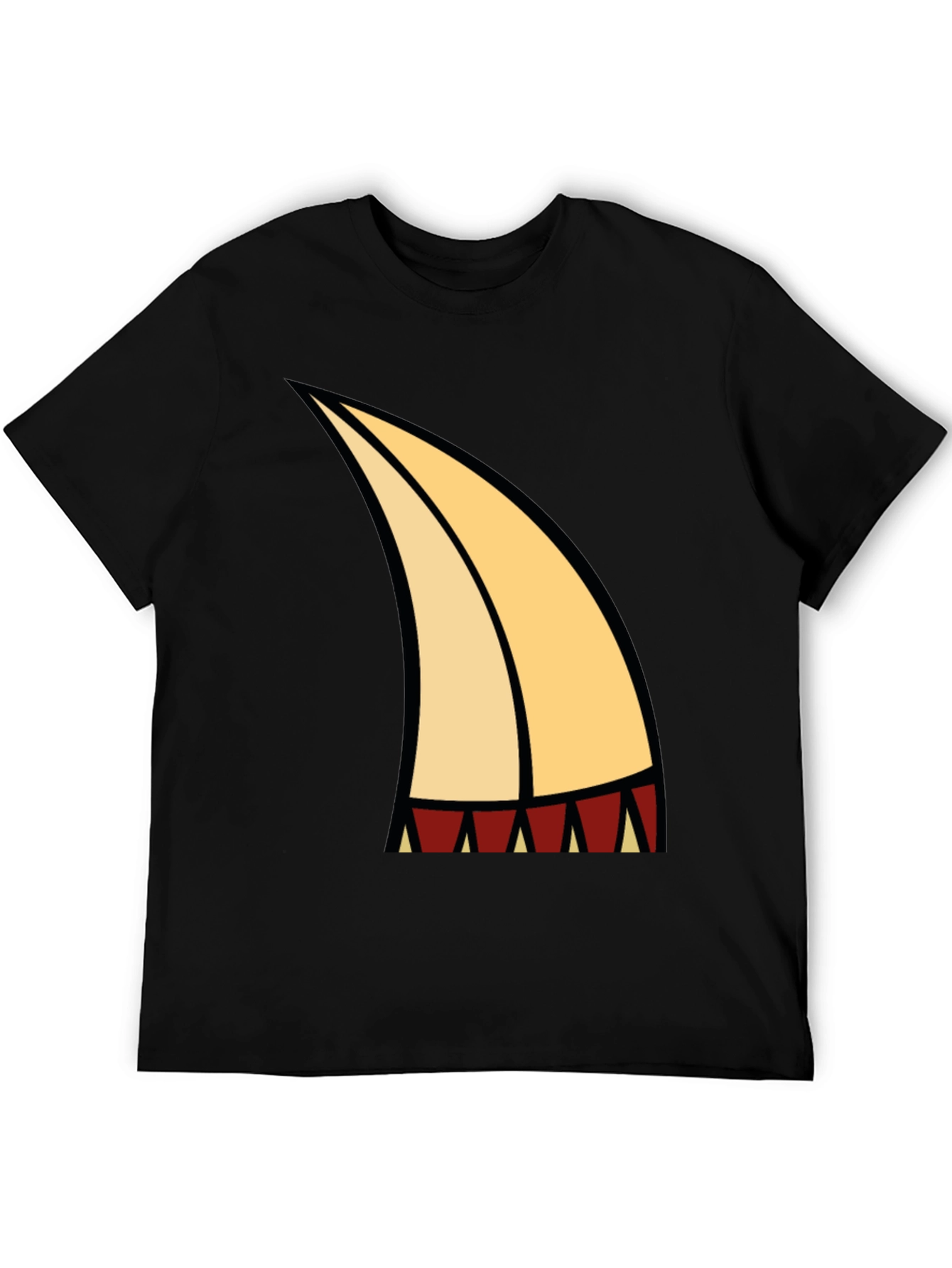 Cartoon Tooth Graphic Tee - Black