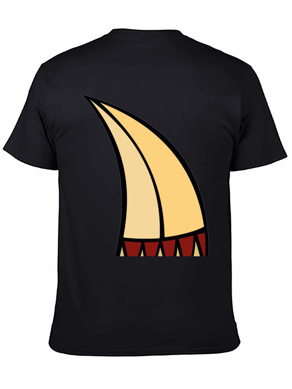 Cartoon Tooth Graphic Tee - Black