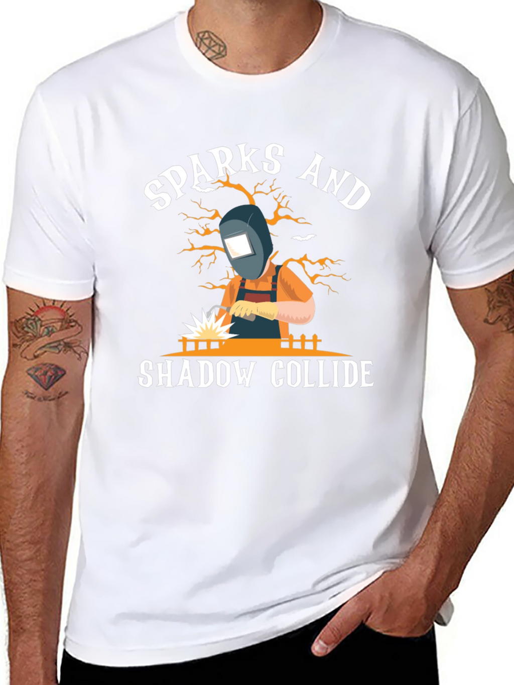 Sparks and Shadow Collide T-Shirt - Welding Tee