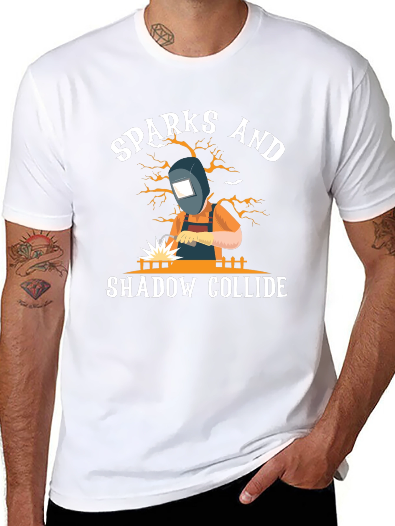 Sparks and Shadow Collide T-Shirt - Welding Tee