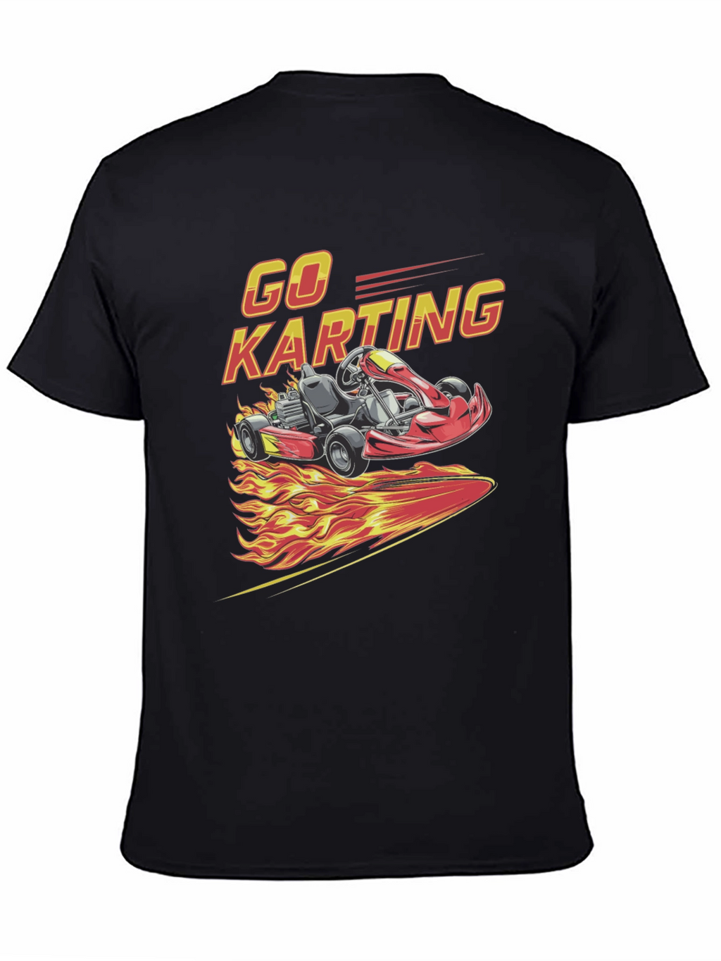 Go Karting Graphic T-Shirt - Racing Flames Design