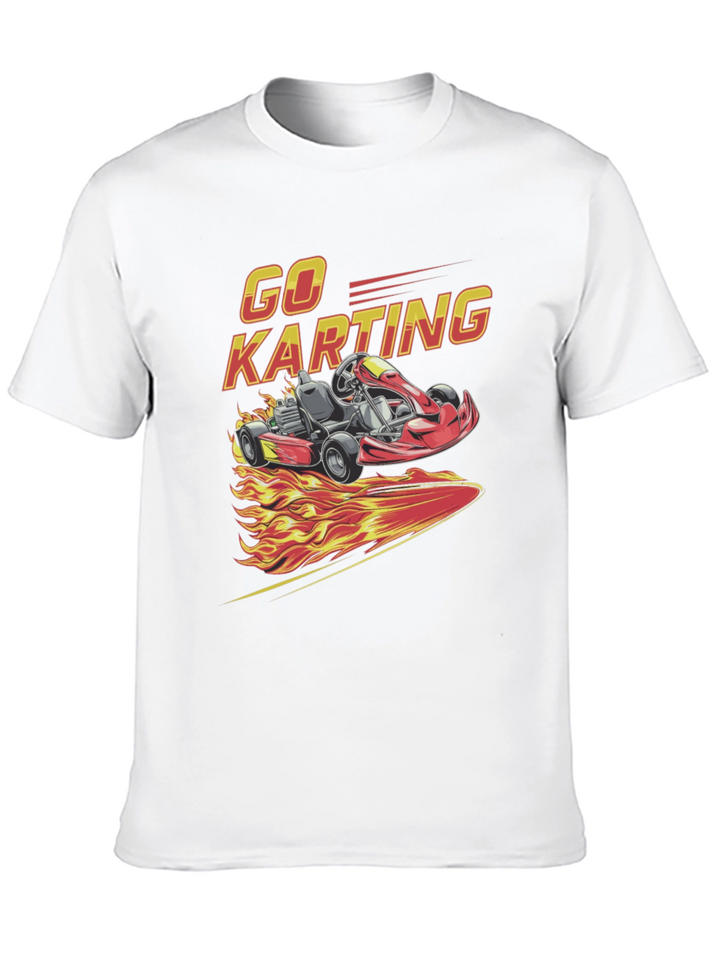 Go Karting Graphic T-Shirt - Racing Flames Design
