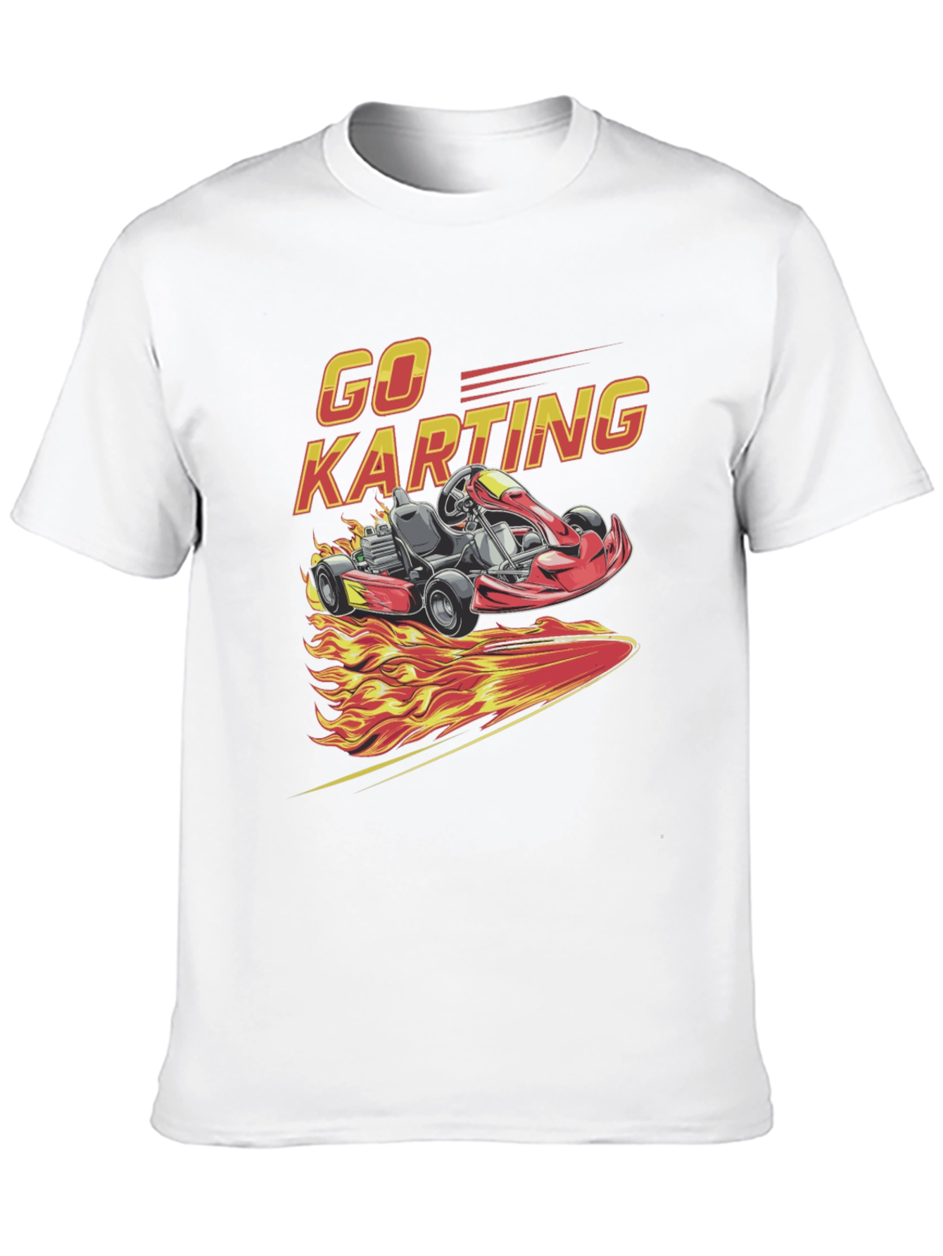 Go Karting Graphic T-Shirt - Racing Flames Design