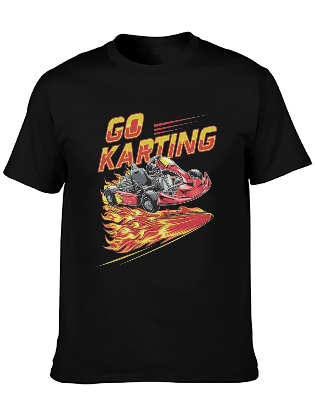 Go Karting Graphic T-Shirt - Racing Flames Design