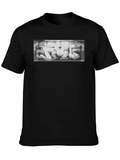 Urban Graffiti Print Black T-Shirt
