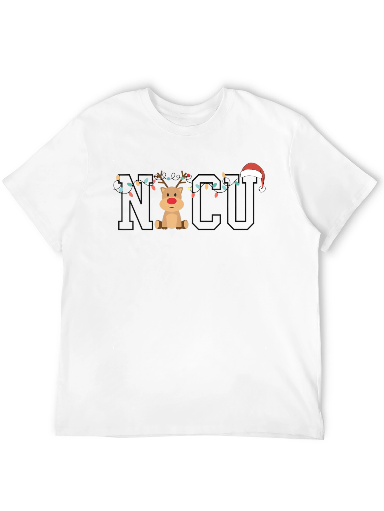Christmas NICU Reindeer Lights T-Shirt