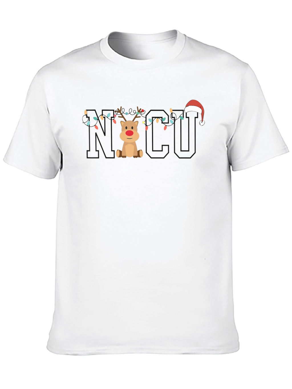 Christmas NICU Reindeer Lights T-Shirt