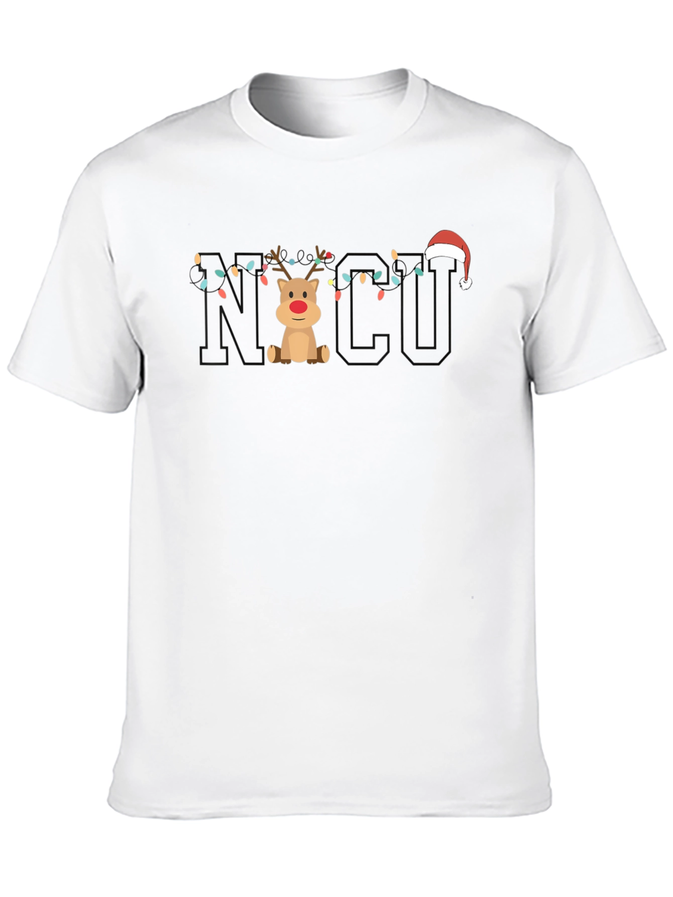 Christmas NICU Reindeer Lights T-Shirt
