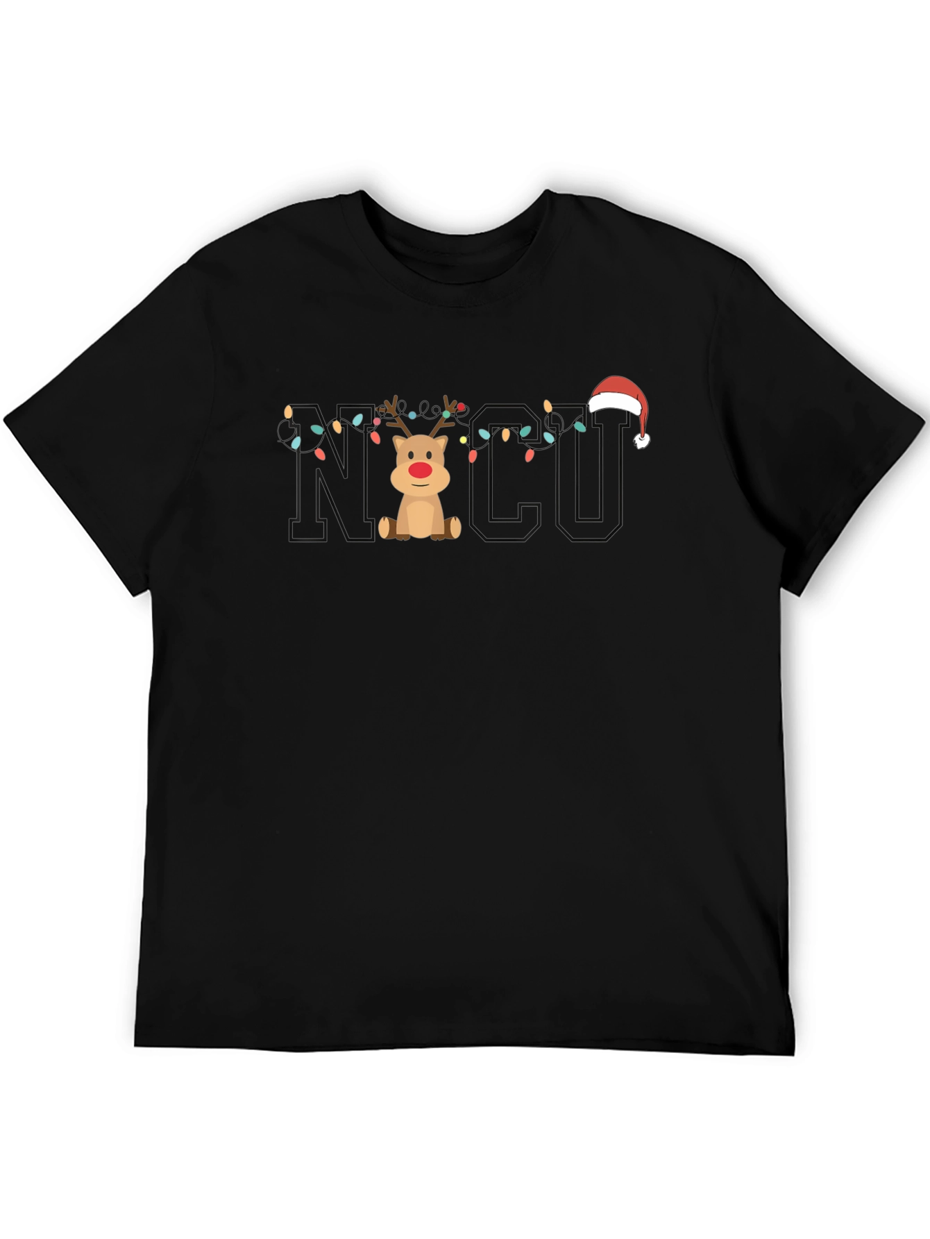Christmas NICU Reindeer Lights T-Shirt