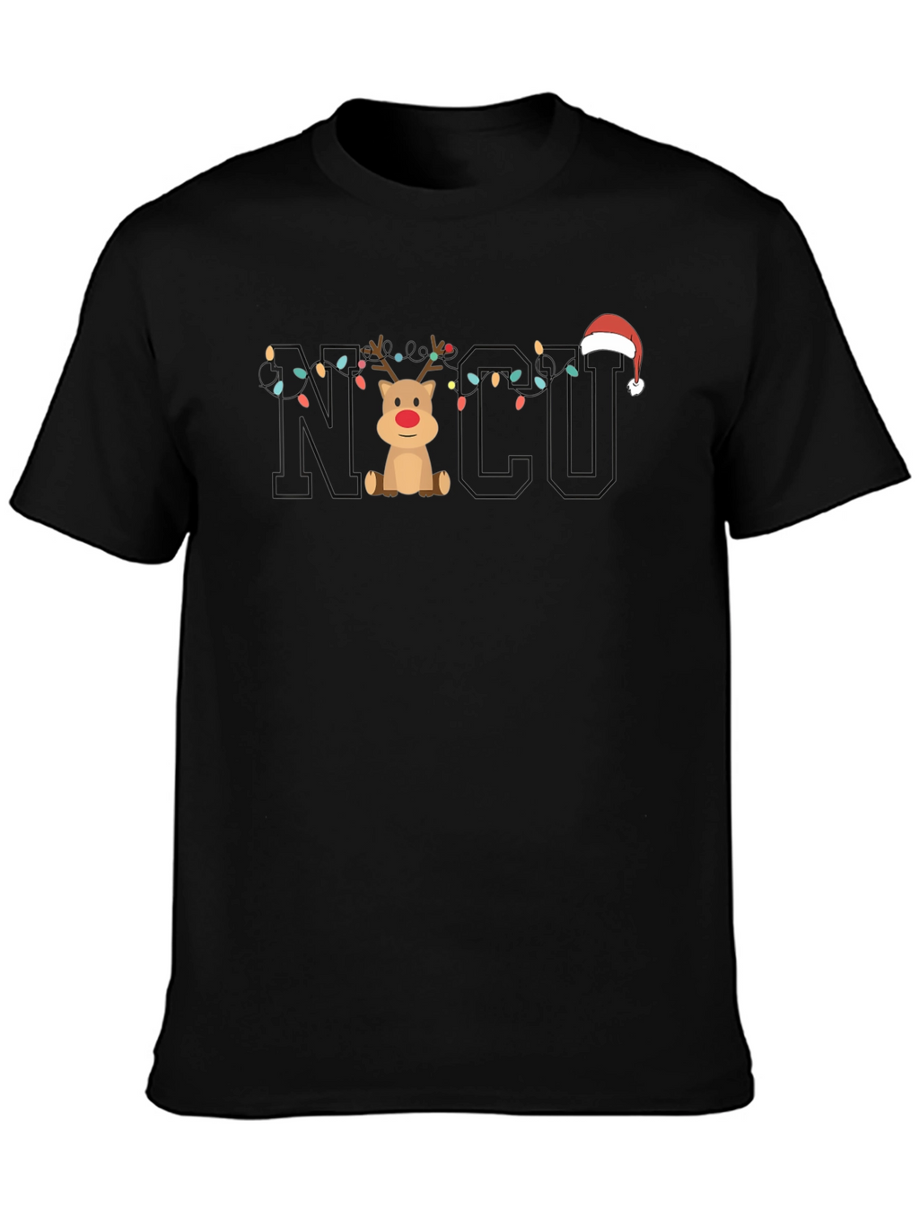 Christmas NICU Reindeer Lights T-Shirt