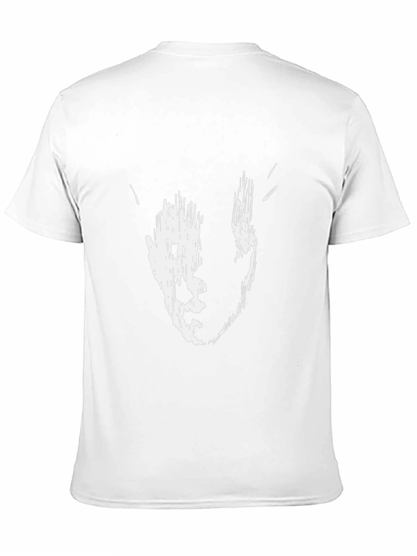 Abstract Face Print Black T-Shirt