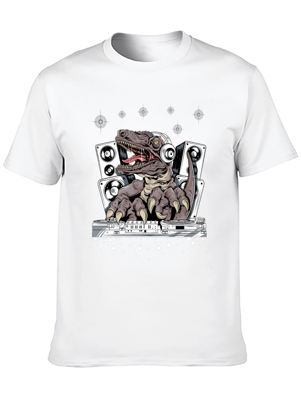 DJ Dinosaur T-Shirt - Raptor Mixing Music Tee