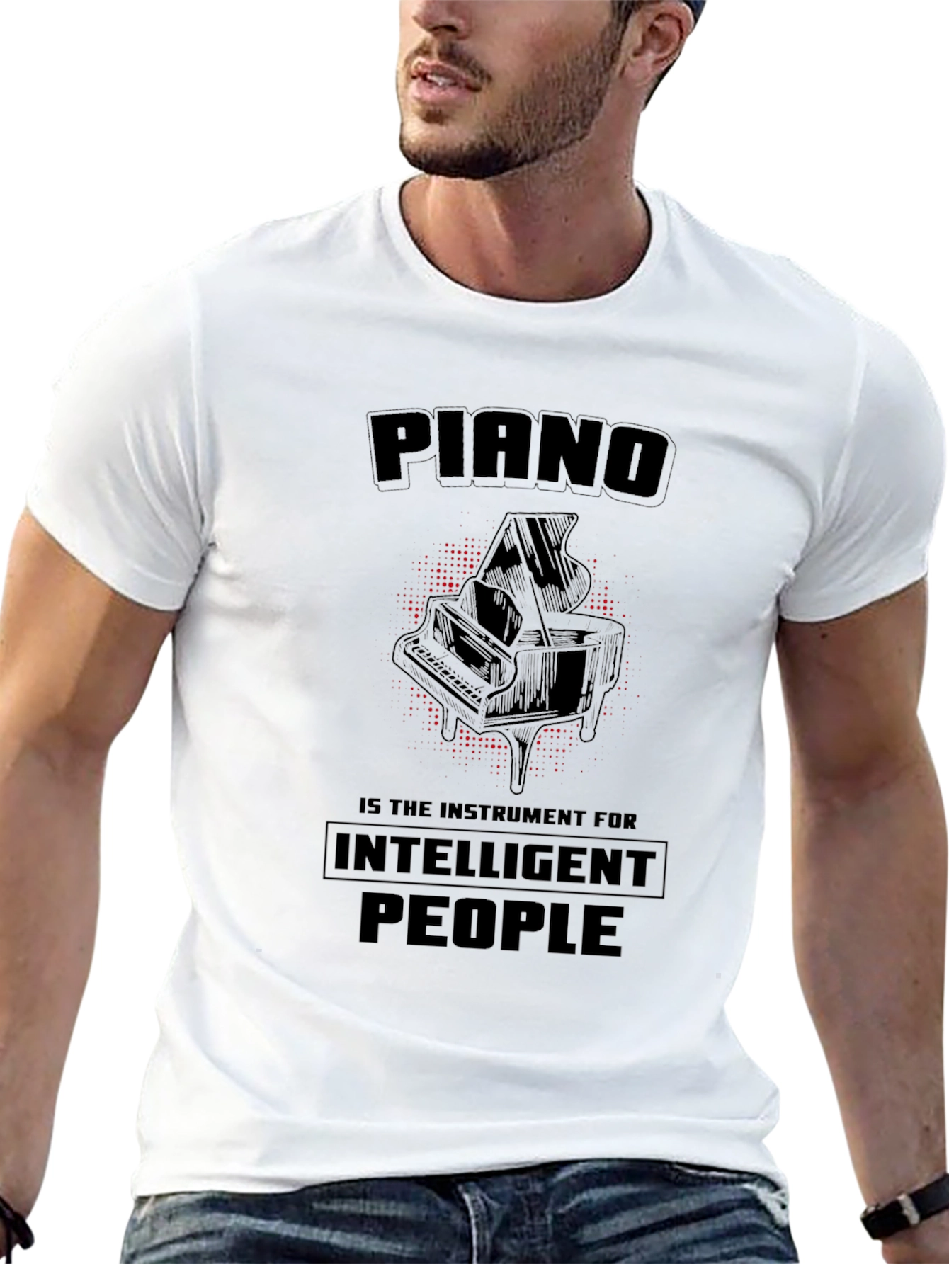 Piano Intelligent People Black T-Shirt