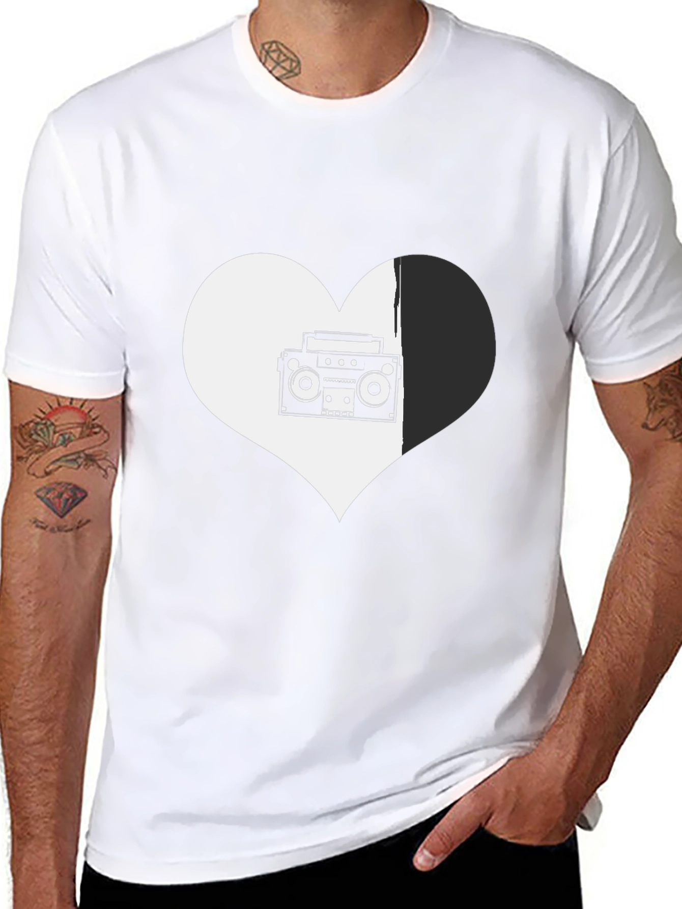 Retro Music Heart Graphic Tee