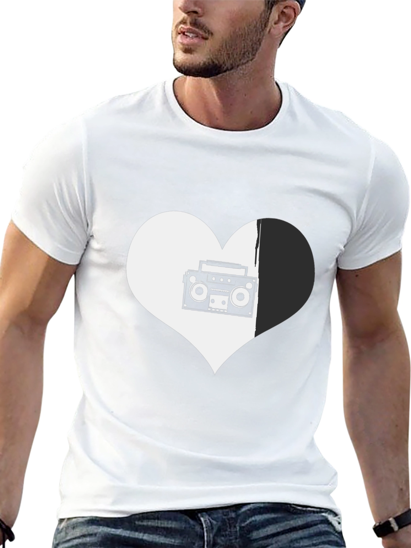 Retro Music Heart Graphic Tee