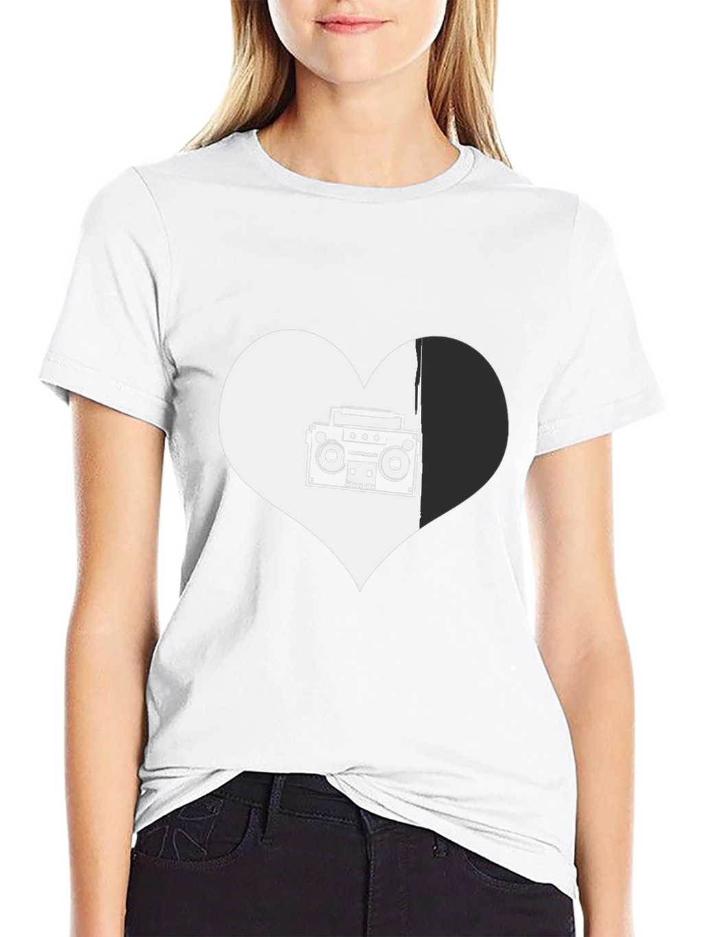 Retro Music Heart Graphic Tee