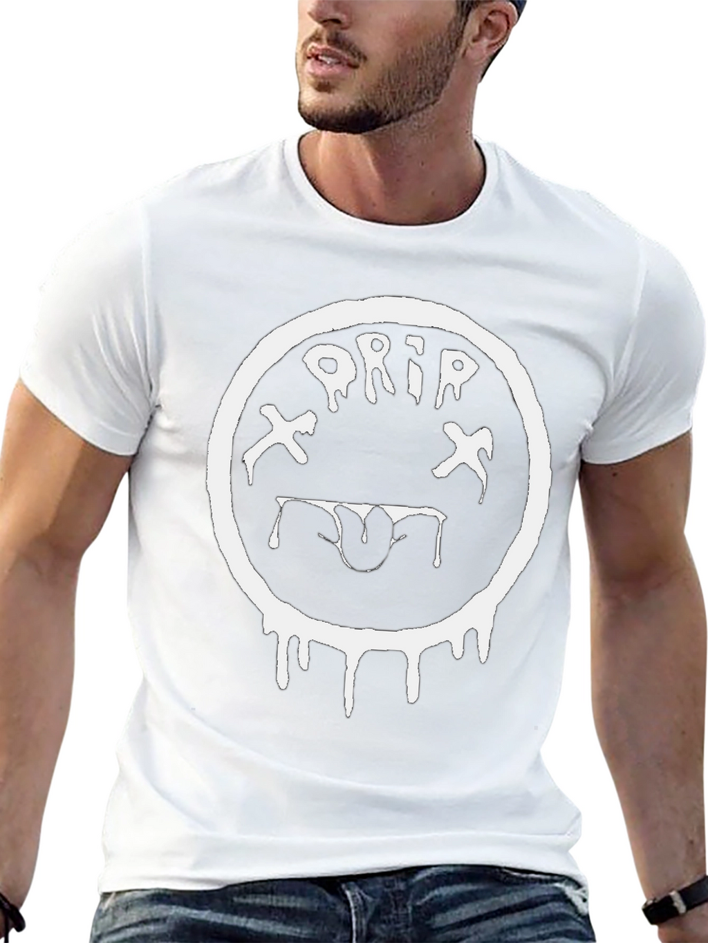 Drip Smiley Face Black T-Shirt - Unique Graphic Tee