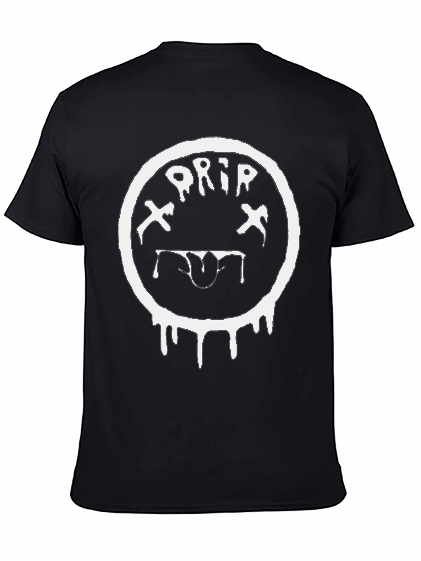 Drip Smiley Face Black T-Shirt - Unique Graphic Tee