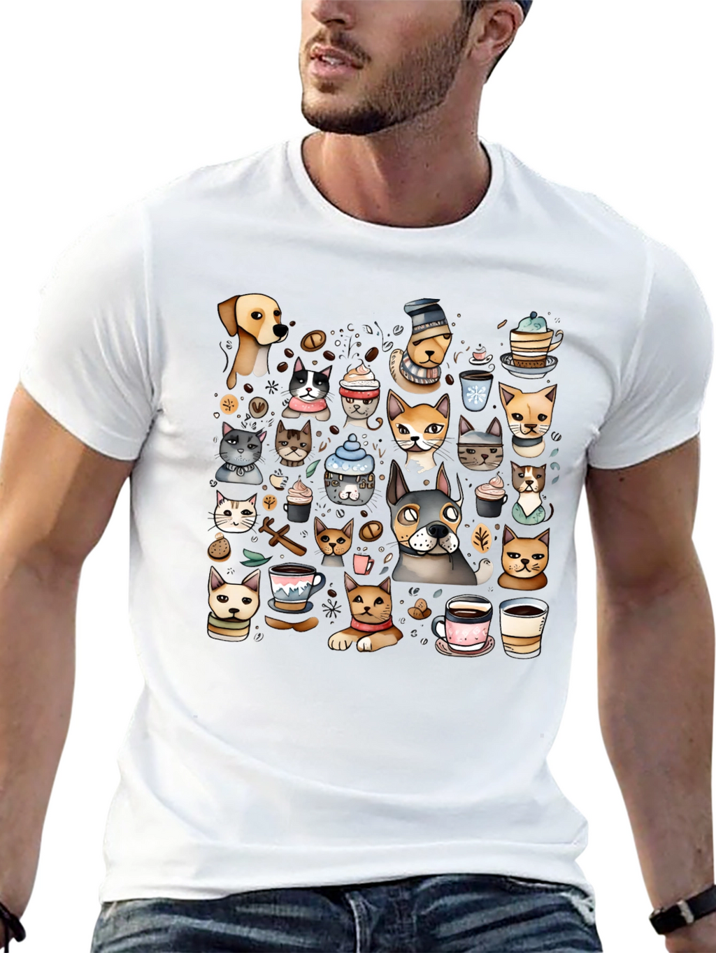 Cats & Coffee Graphic Tee