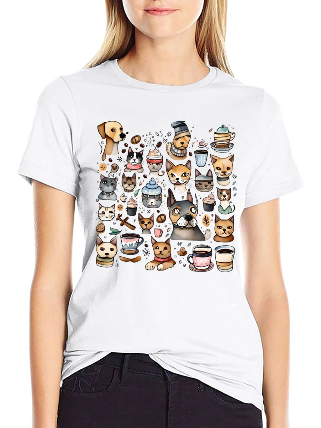 Cats & Coffee Graphic Tee