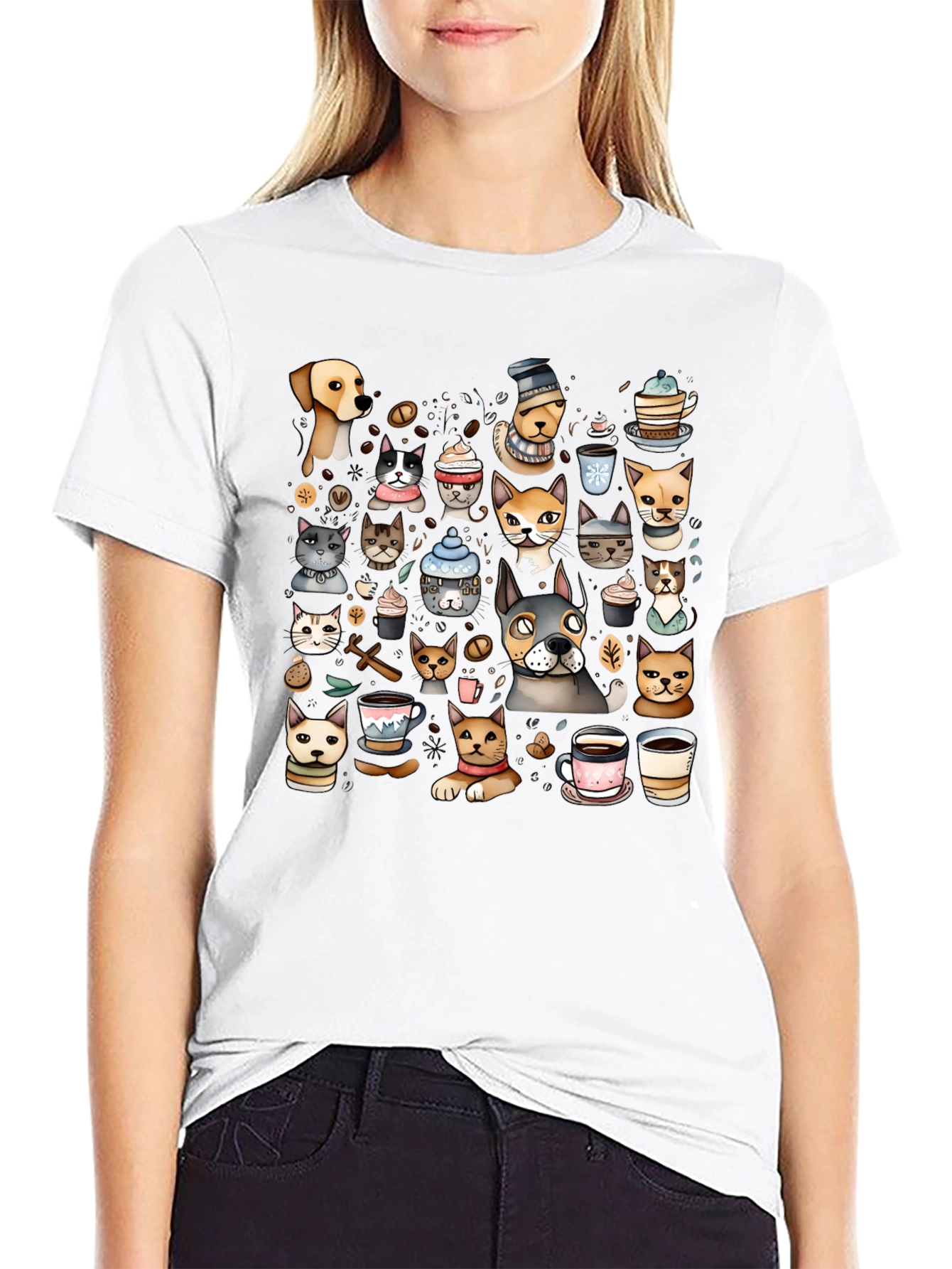 Cats & Coffee Graphic Tee