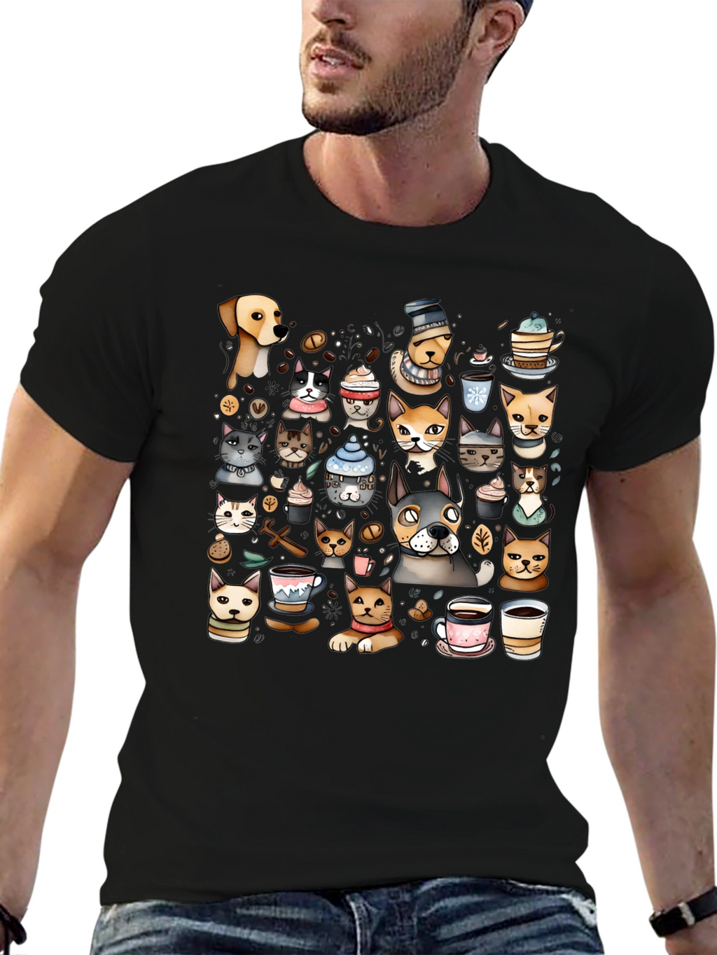 Cats & Coffee Graphic Tee