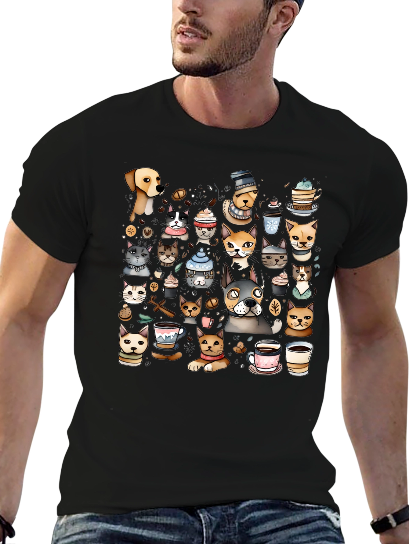 Cats & Coffee Graphic Tee