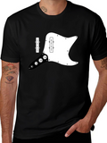 Guitar Pickguard Graphic Tee - Black Cotton T-Shirt