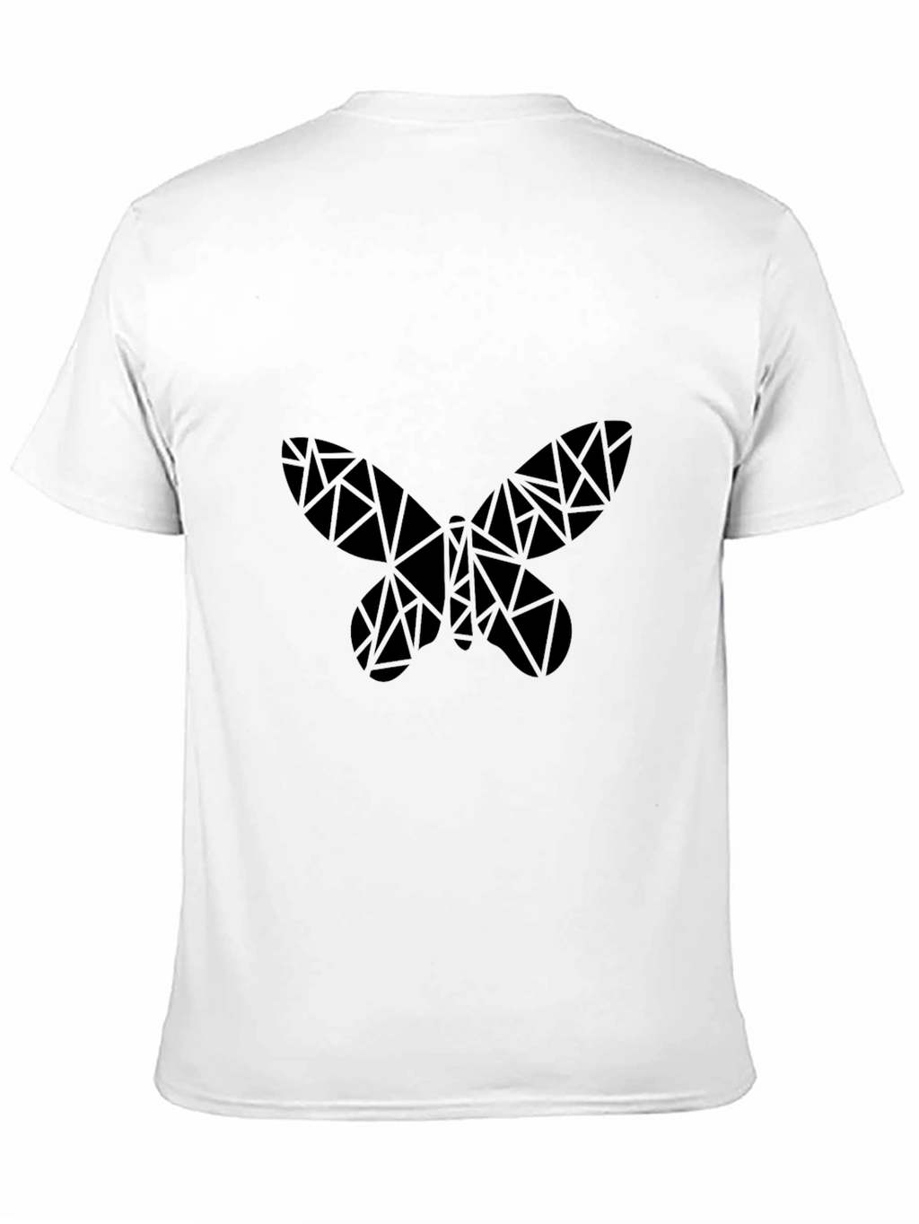 Geometric Butterfly Graphic Black T-Shirt
