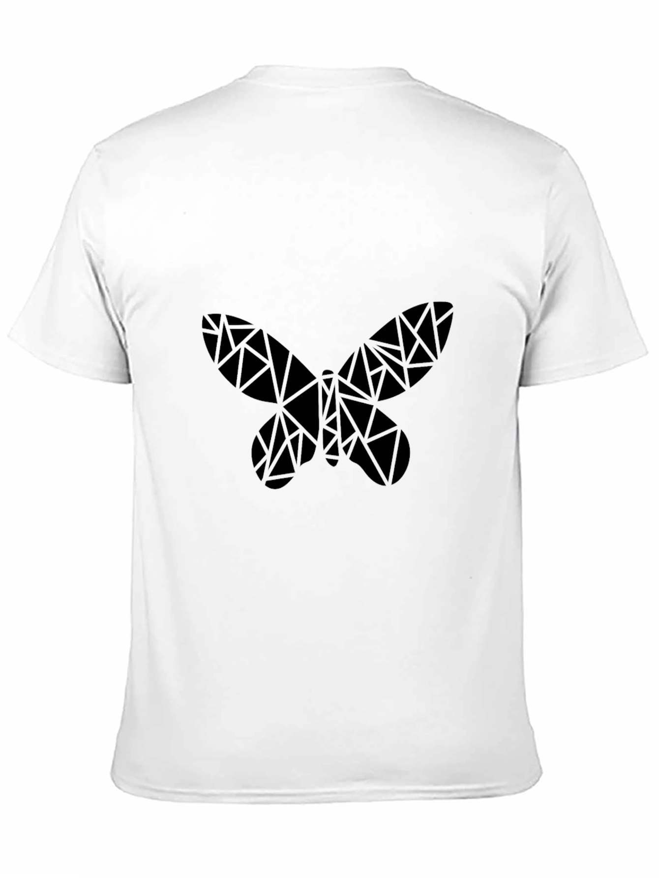 Geometric Butterfly Graphic Black T-Shirt