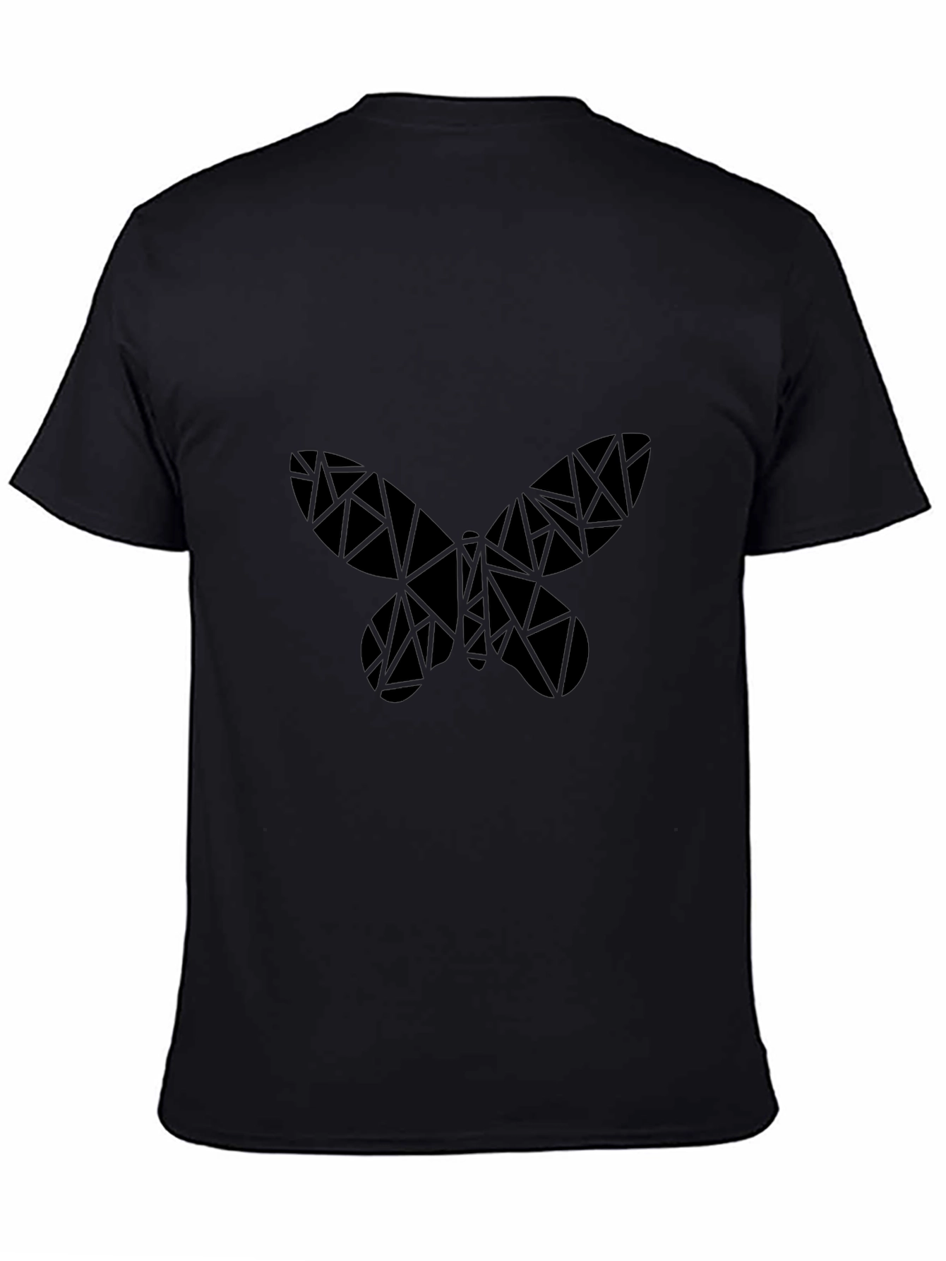 Geometric Butterfly Graphic Black T-Shirt