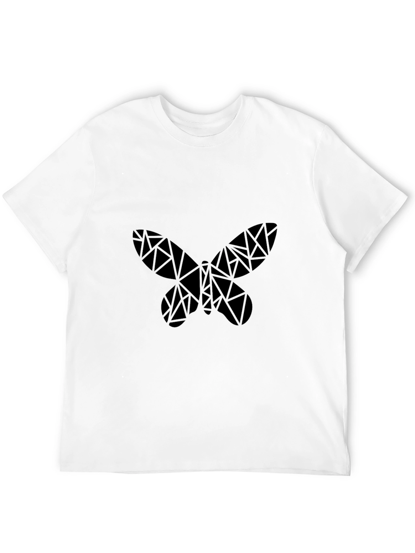 Geometric Butterfly Graphic Black T-Shirt
