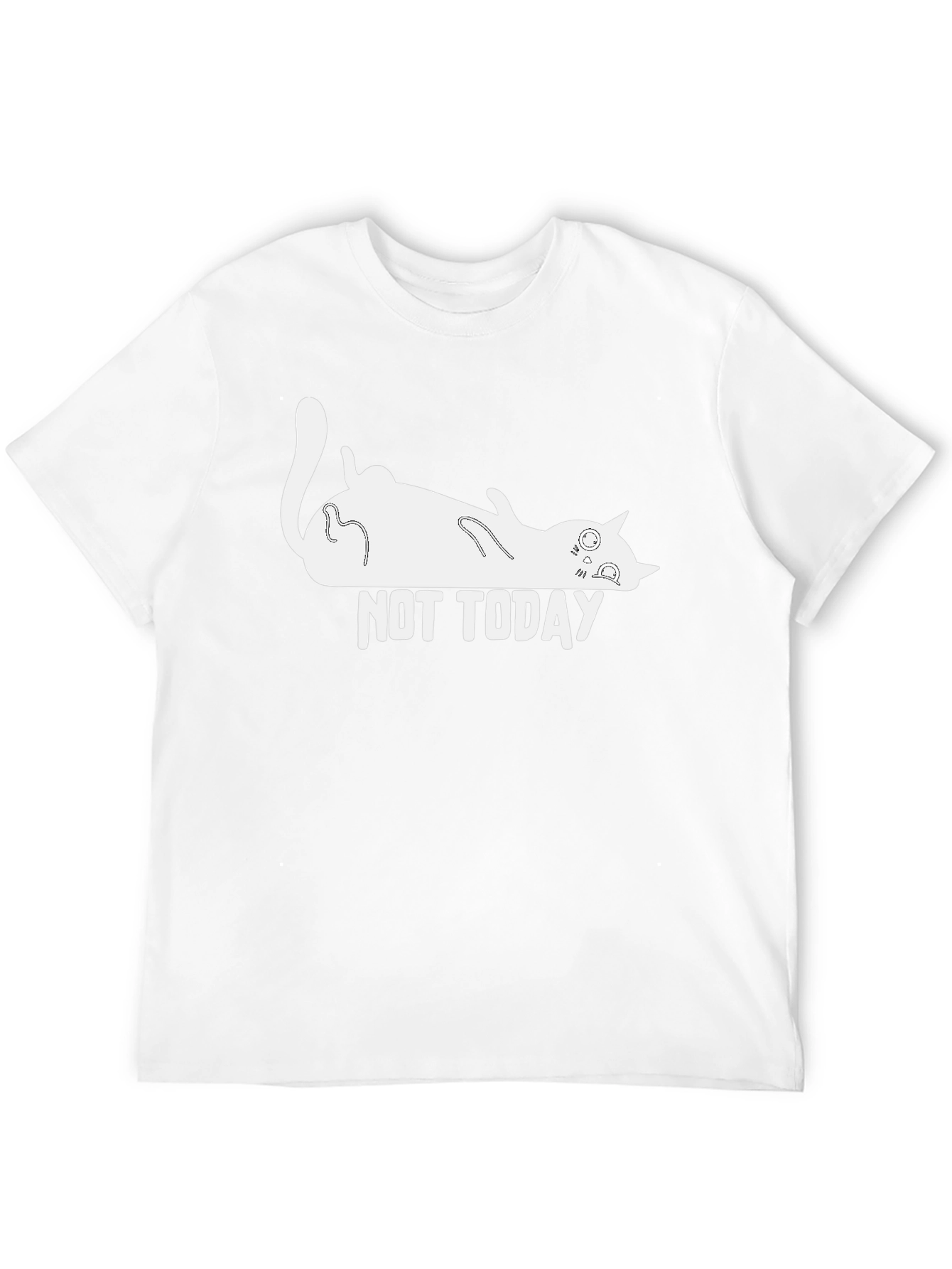 Not Today Cat Graphic Black T-Shirt