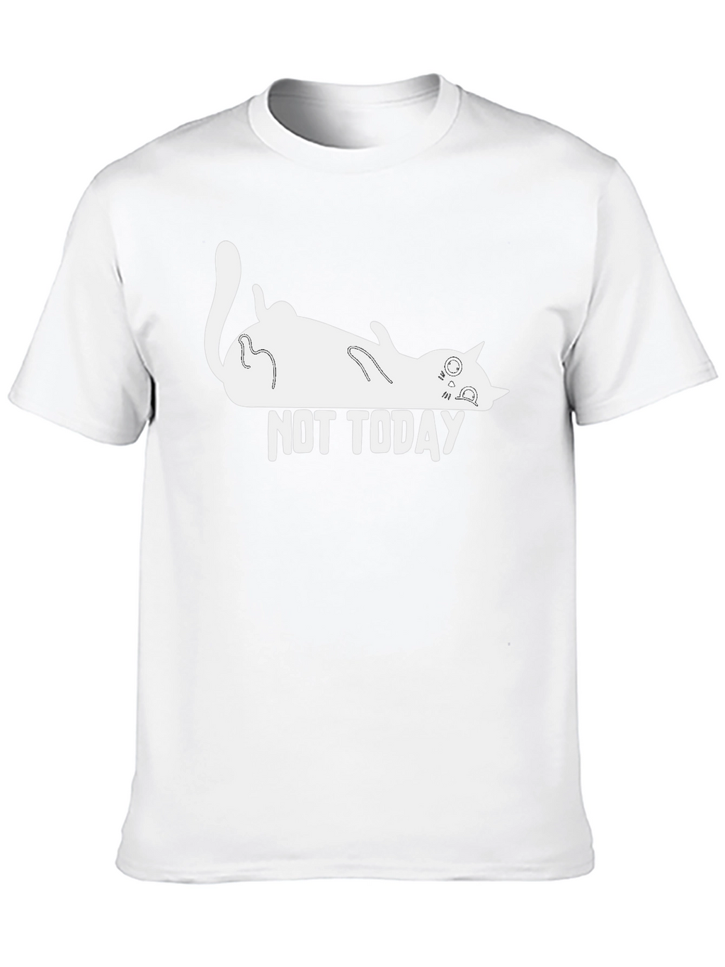 Not Today Cat Graphic Black T-Shirt