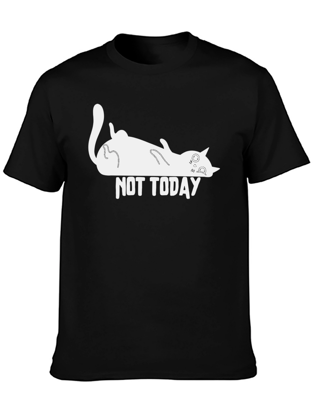 Not Today Cat Graphic Black T-Shirt