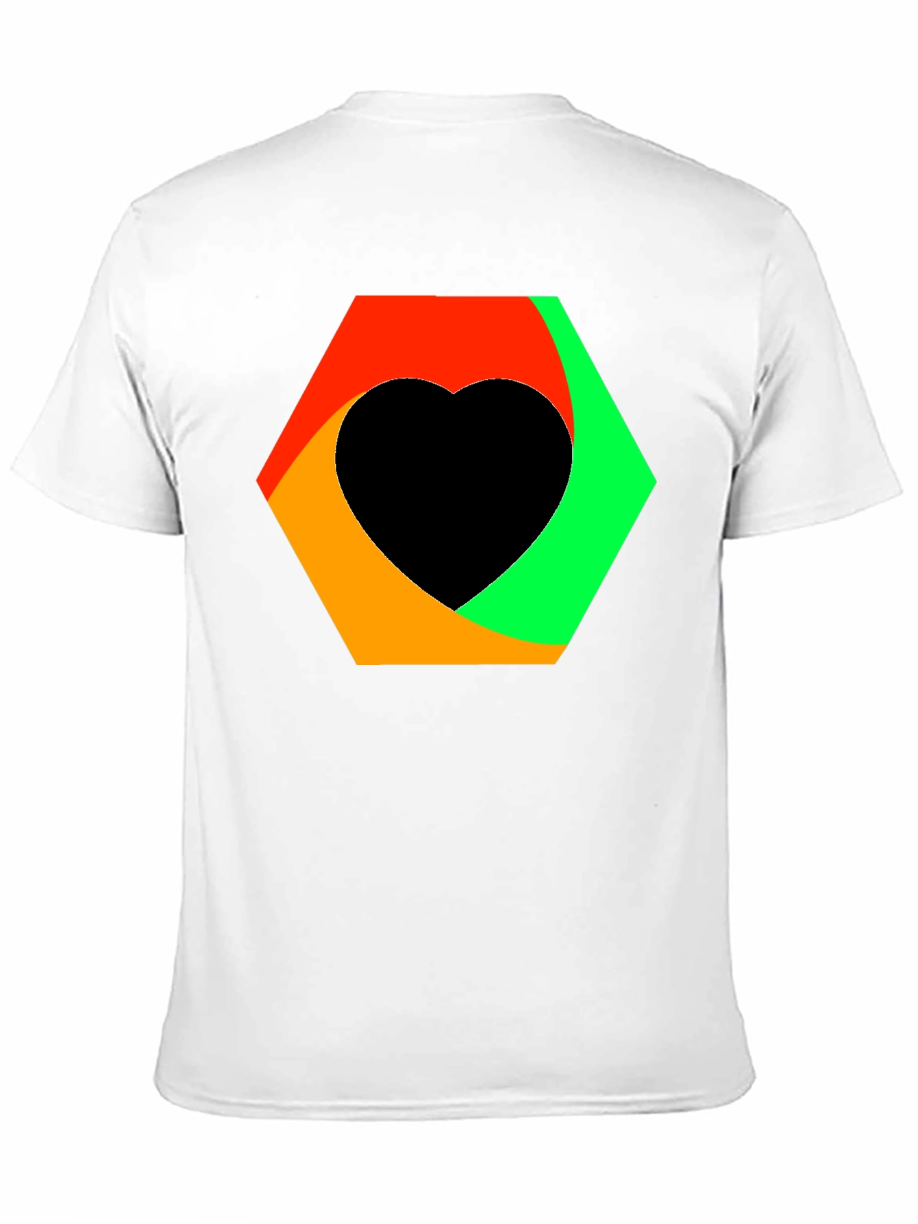 Abstract Heart Graphic Tee - Black