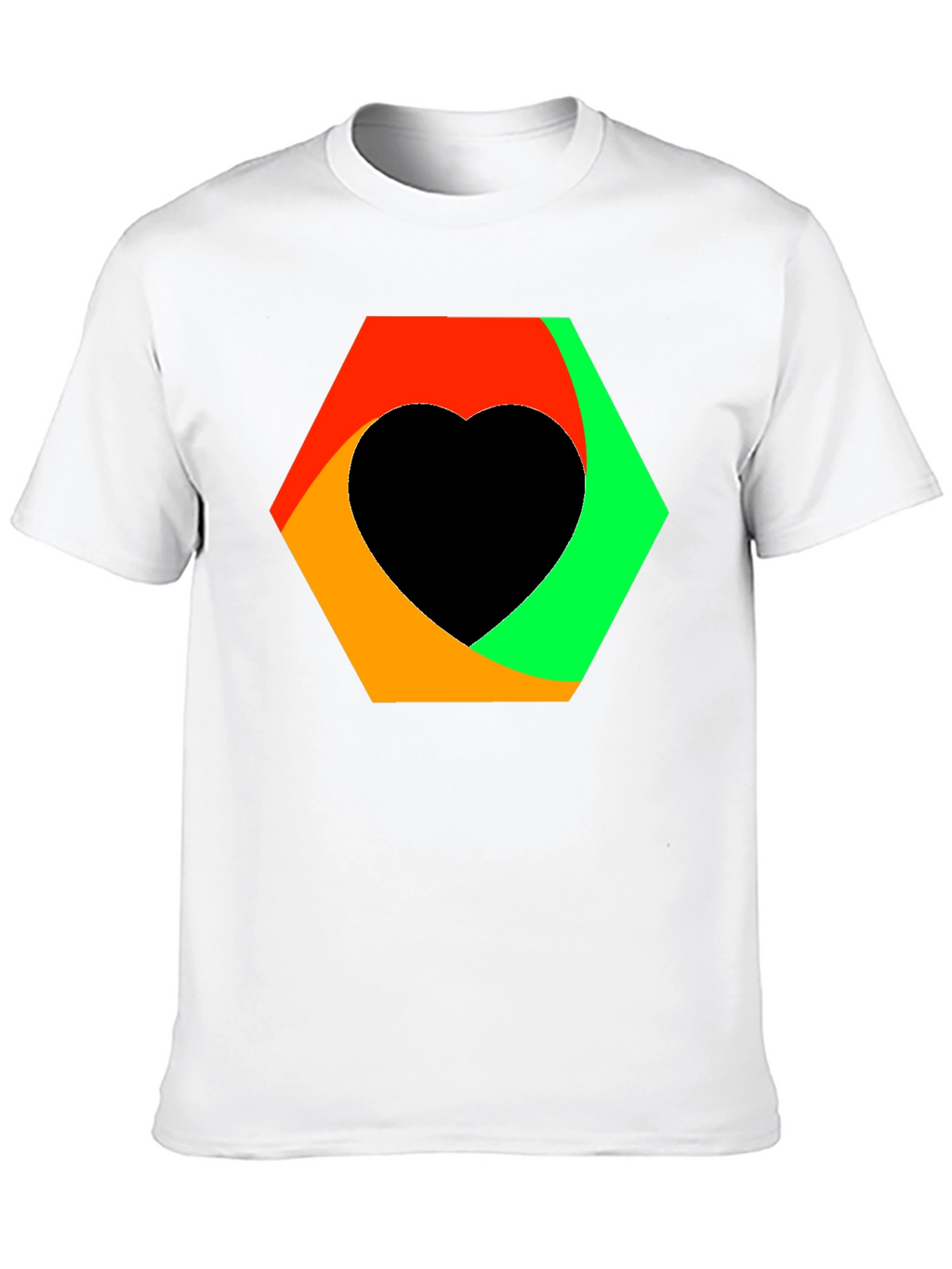 Abstract Heart Graphic Tee - Black