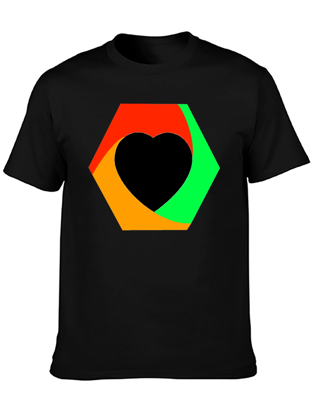 Abstract Heart Graphic Tee - Black