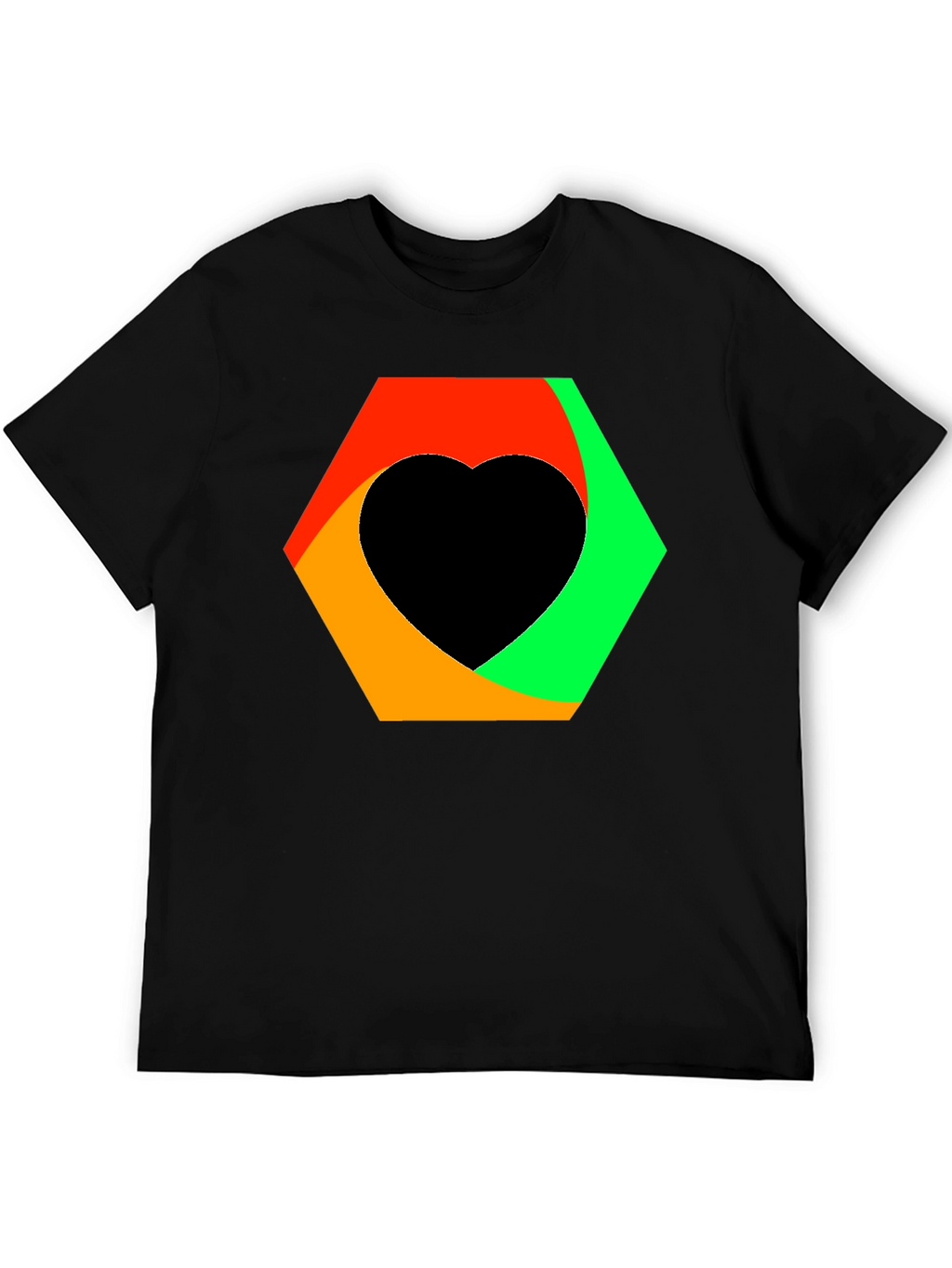 Abstract Heart Graphic Tee - Black