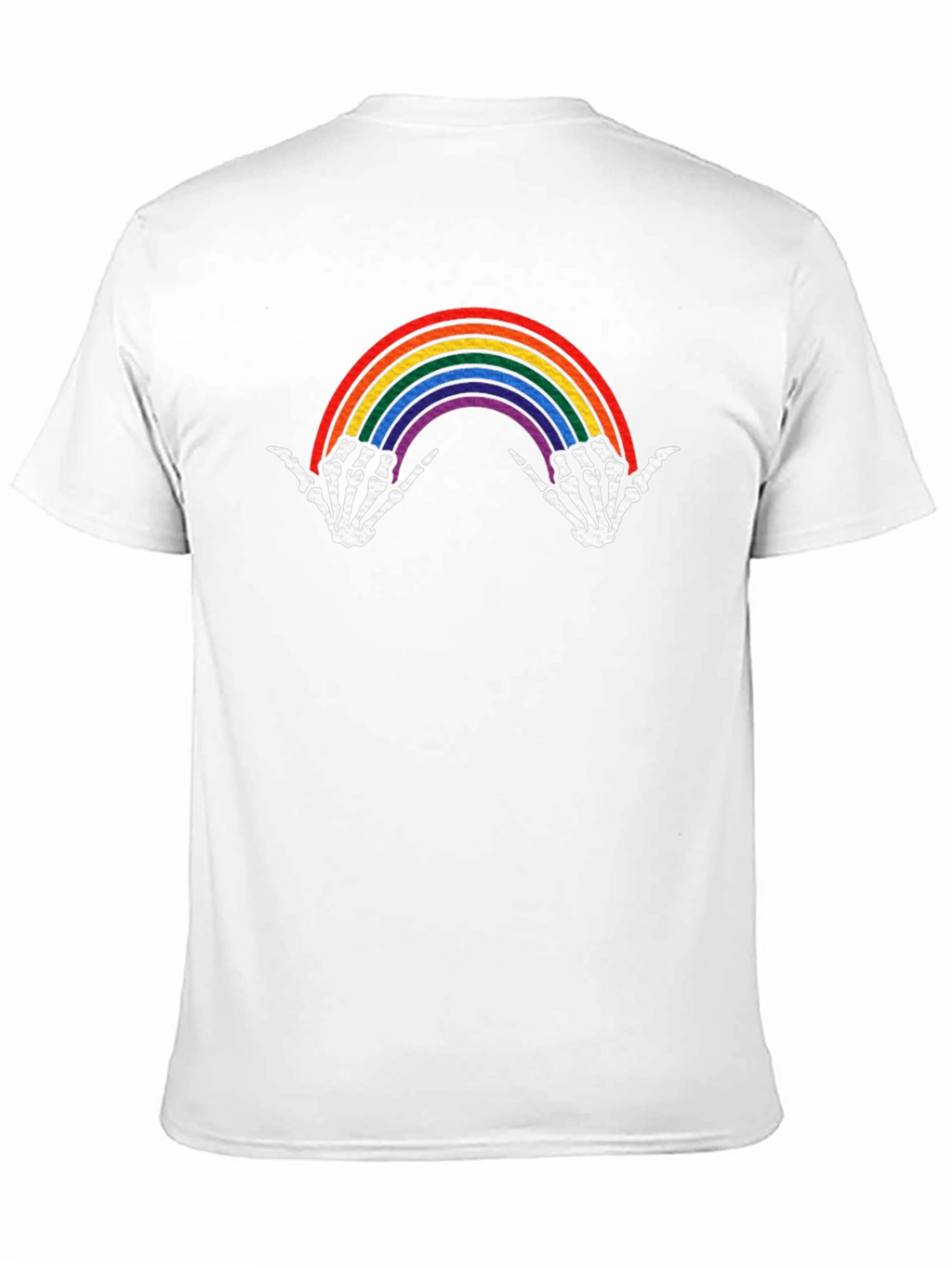 Rainbow Skeleton Hands Black Graphic Tee