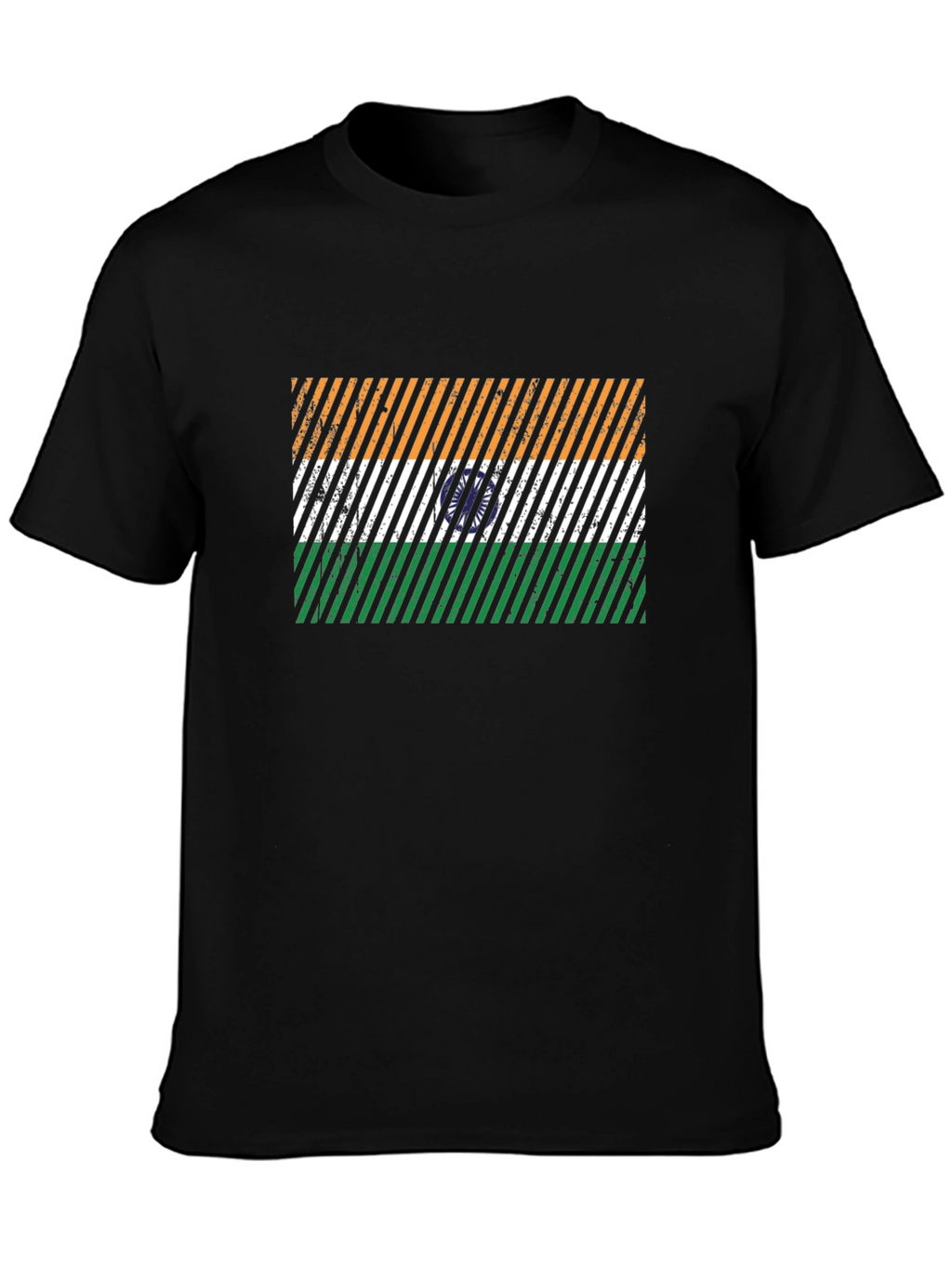 India Flag Graphic Tee - Mens Black T-Shirt