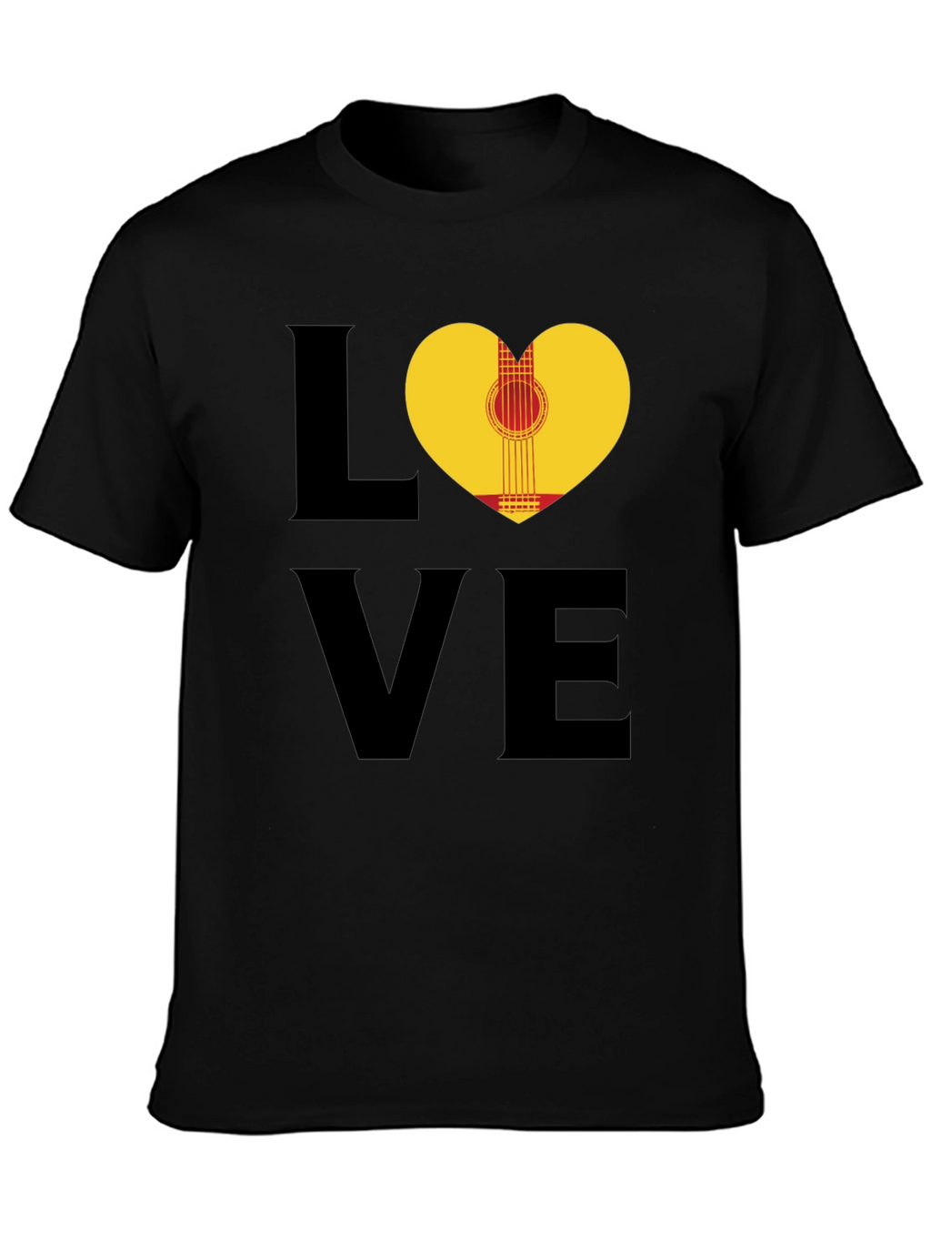 Love Guitar T-Shirt - Heart Graphic Tee