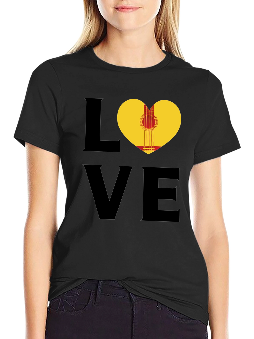 Love Guitar T-Shirt - Heart Graphic Tee