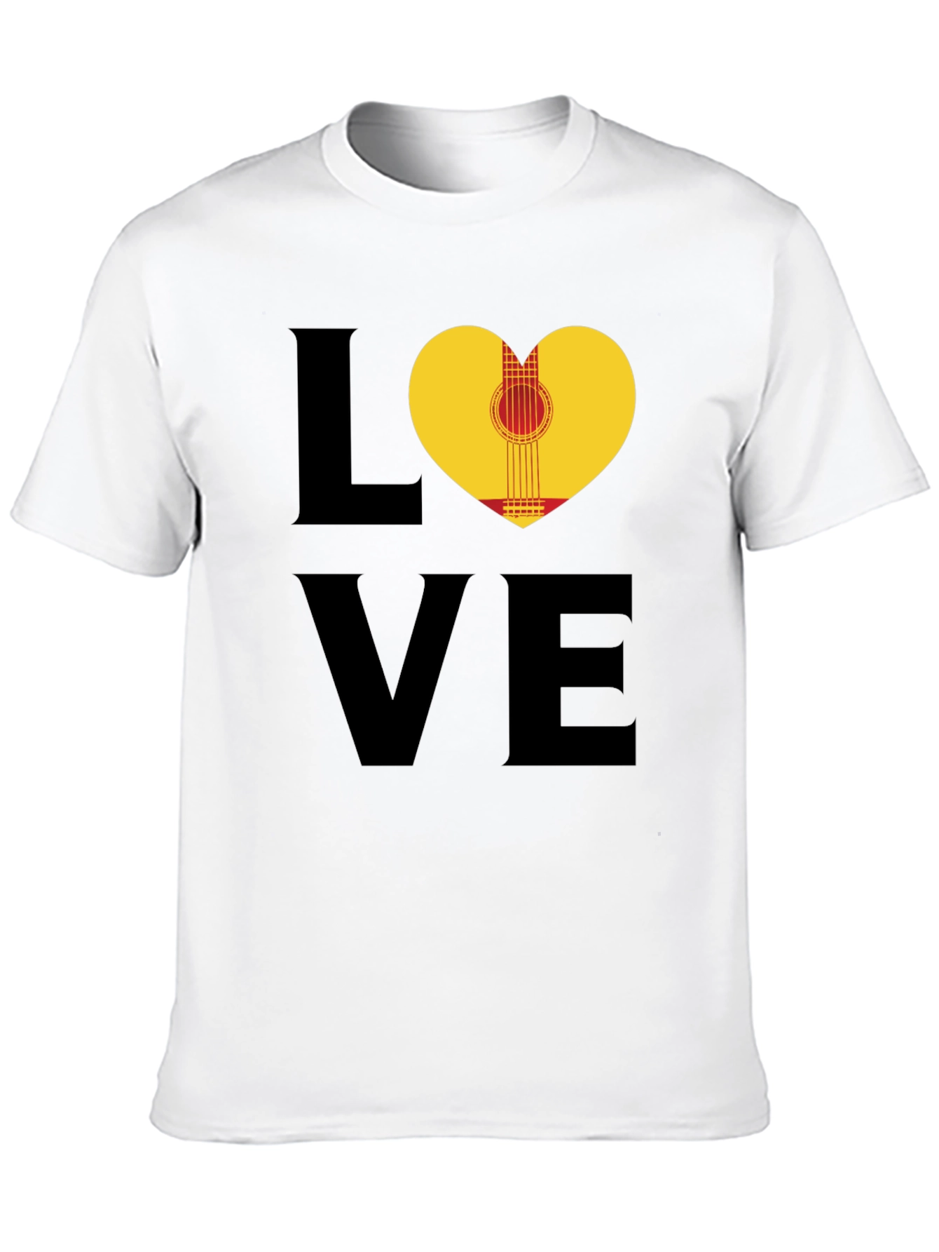 Love Guitar T-Shirt - Heart Graphic Tee