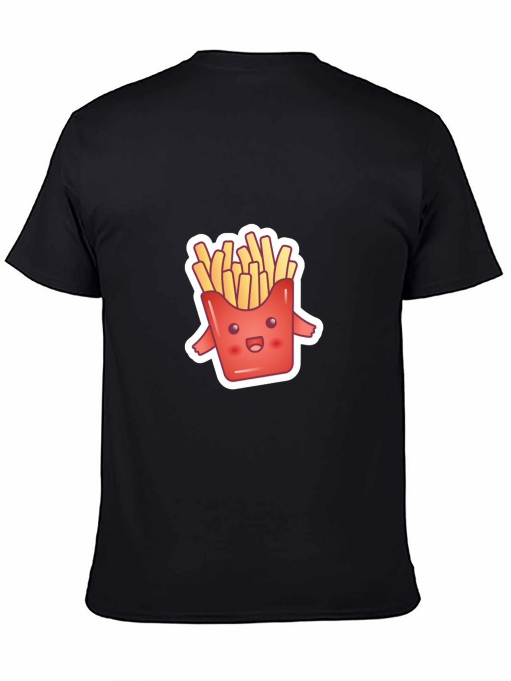 Cute Fries Graphic Tee - Black Comfort Fit