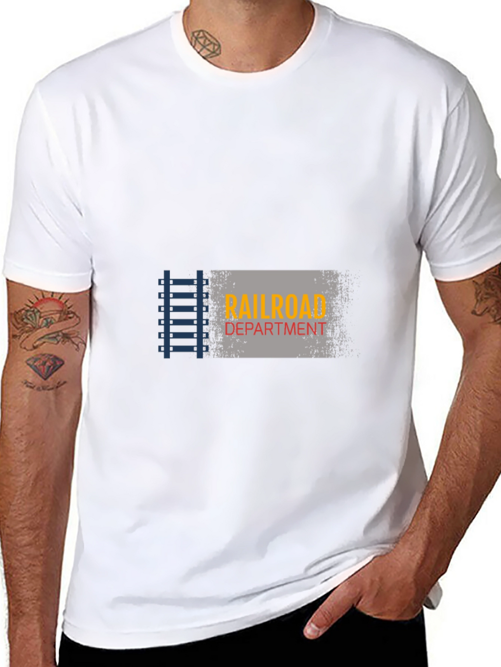 Railroad Department Graphic Tee - Black Cotton Blend